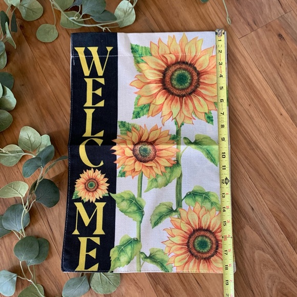~🌻Welcome Spring Summer Burlap Garden Flag Sunflower~ - Picture 4 of 6